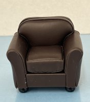 (image for) Brown Faux Leather Club Chair