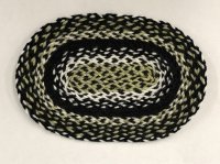 Oval Rug in Black, white and sage