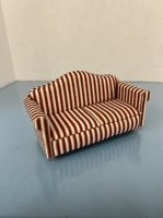 (image for) Red and Cream Striped Loveseat