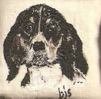 Handpainted Dog Pillow 116