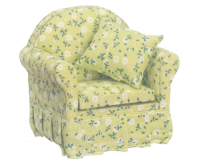 (image for) Chair with Green Floral Fabric