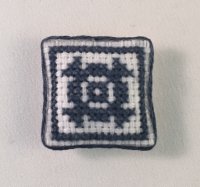 Blue Cross-Stitch Design Pillow