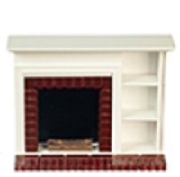 Fireplace with Shelves, White