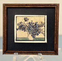 (image for) Blue Flower Print in Wood Frame