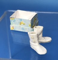 (image for) White Leather button up the side child's boots