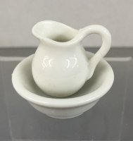 (image for) White China Bowl and Pitcher