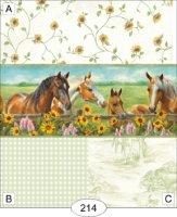 (image for) Horses and Daisies - Green - 214