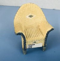 Yellow Wicker Chair in Resin