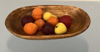 (image for) Hand Crafted Wood Dough Bowl with Fruit