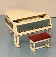 (image for) Vintage Dollhouse Ideal Petite Princess Fantasy Furniture Royal Piano & Stool