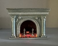 (image for) Winter Blue Fireplace by Renee' Derra that lights