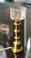 Brass Lamp with Hand Blown Shade Two by Ferenc Albert