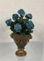 (image for) Blue Hydrangeas in Gold Pot