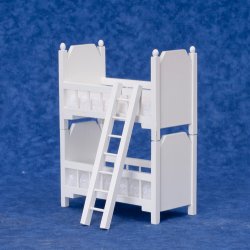 (image for) Bunk Beds with Ladder (White)