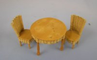1/24th Wicker Table and Two Chairs