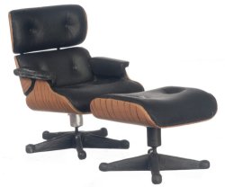 Black Eames Chair and Ottoman set
