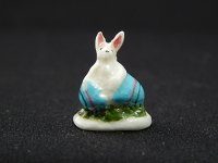 (image for) Porcelain Bunny with Blue Egg by Ron Benson