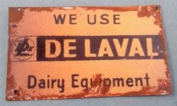 De Laval Dairy Tin Sign