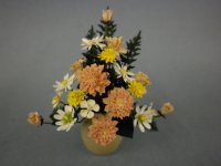 (image for) Peach Dahlia, White, and Yellow Arrangement