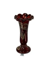 (image for) Ruby Red Vase with Gold Design