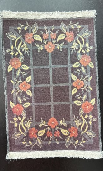 (image for) Brown Rug with flowers and trellis - Click Image to Close