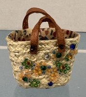 (image for) Straw Beach Bag with Rhinestone Accent