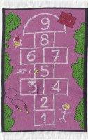 (image for) Hop Scotch children's rug with white fringe