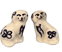 (image for) Staffordshire dog set-blue and white