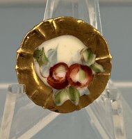 (image for) NiGlo 3/4" Plate with Gold Edge and Fruit