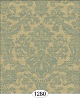 (image for) Satin Damask - Blue on Ivory