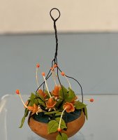 (image for) Orange Flowers in Hanging Terracotta Pot