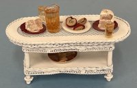 (image for) White Wire Coffee Table with Food