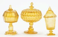 Candy Dishes, 3Pc, Dark Amber