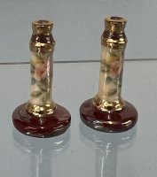 (image for) Gold and Burgundy Floral Candlesticks Vince Stapleton