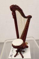 (image for) 1/24th Mahogany Harp and Stool