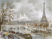 (image for) Mural - Paris - Tour Eiffel et Sacre Coeur