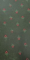 (image for) Green cotton fabric with tiny cherries