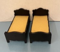 (image for) Set of Black handmade twin beds