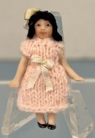 (image for) Tiny Wigged Doll in Knit Dress