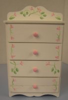 (image for) White Dresser with Hand Painted Flowers