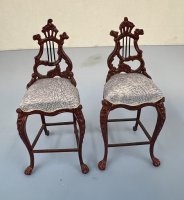 (image for) "Fantasy Lyre" Mahogany Bar Stools