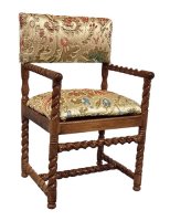 (image for) Vintage Bespaq Jacobean Style Chair With Barley Twist Arms and Legs