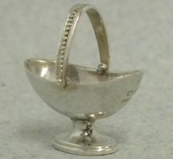 Footed Silver Bowl with Handle