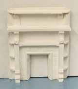 Victorian Mirrored Fireplace, White (image for) Victorian Mirrored Fireplace, White