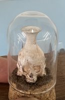 (image for) Antique Three-faced Skull Dome that Lights with a Battery Light