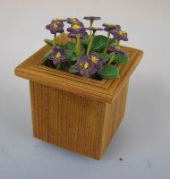 (image for) Wooden Cedar Box with Purple Flowers