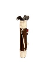 (image for) Brown and White Golf Bag with Clubs