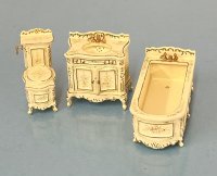 (image for) Bespaq Grand Traditional 3 PC Bathroom Set - Cream