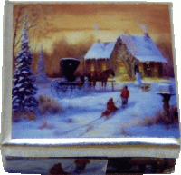 (image for) Cookie Tin of Winter Landscape with House