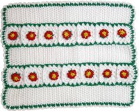 (image for) Poinsettia Hand Crocheted Afghan 3D